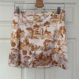 Urban Outfitters Tan and Cream Scenic Mini Skirt
